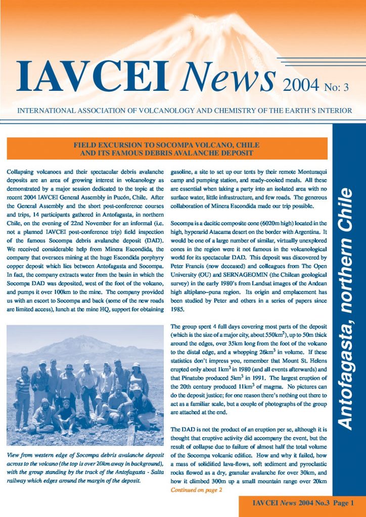 Newsletter - International Association Of Volcanology And Chemistry Of ...